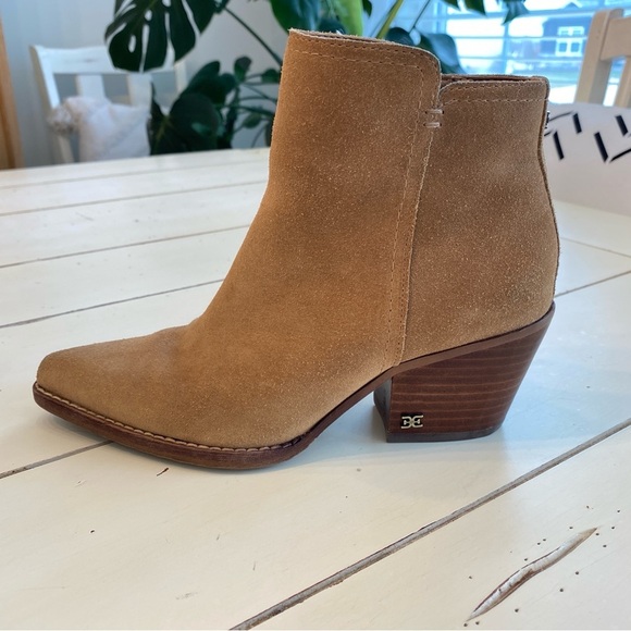 Sam Edelman Jane Leather Suede Western Booties Women’s Size 4 Rodeo Cowgirl - Picture 2 of 13